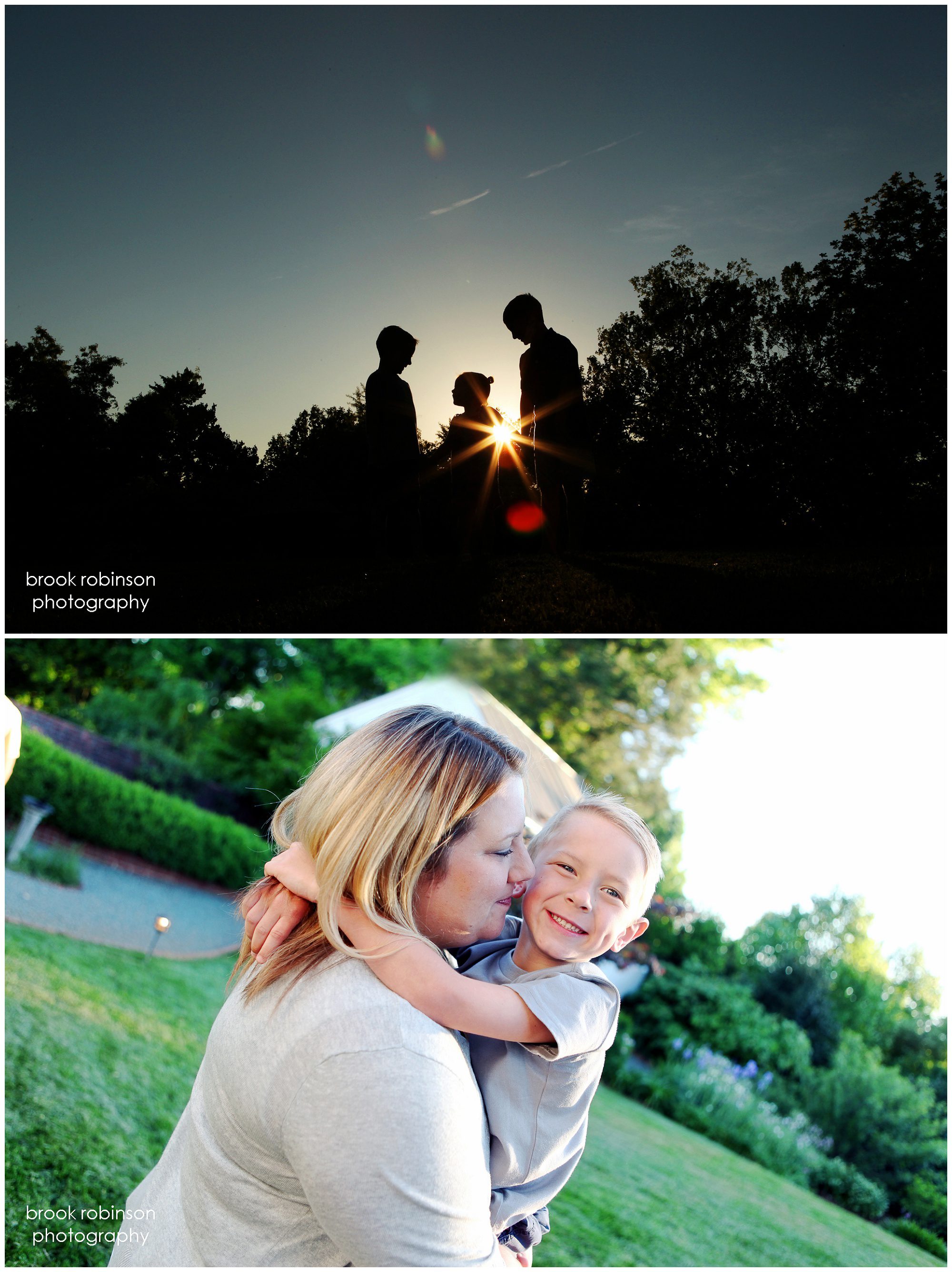 charlottesville portrait photographer waynesboro family pictures brothers sister clifton inn albermarle county photography natural light silhouette sunburst