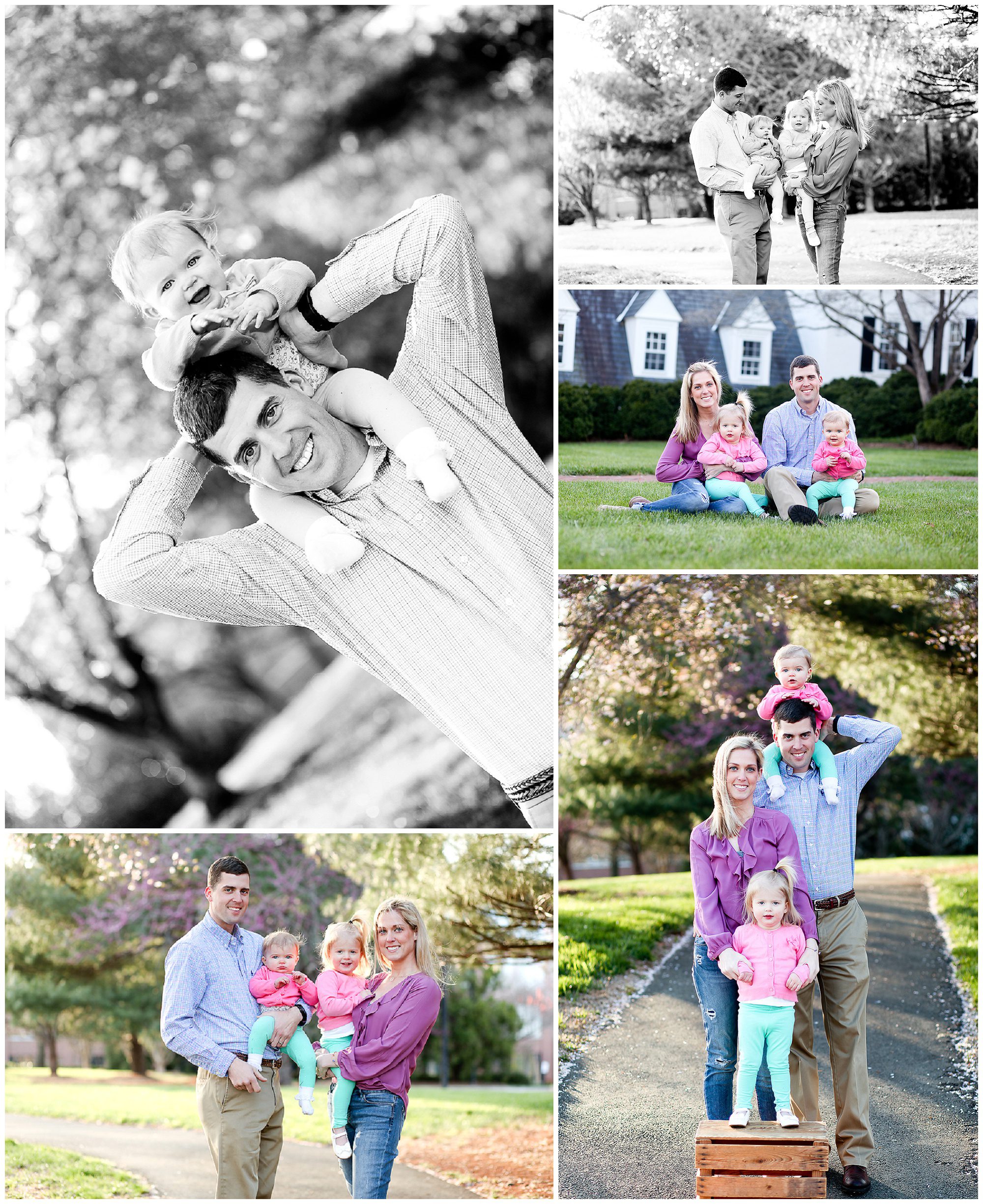 Waynesboro Family Spring Portraits Charlottesville blossoms petals pantops sisters girls blond beautiful photographer pictures