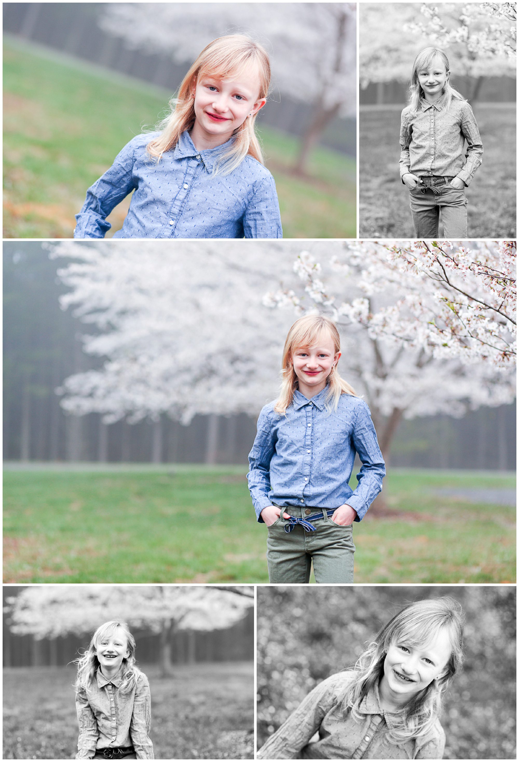 fluvanna charlottesville spring family children blossoms april easter fog mist siblings virginia photographer portrait pictures photography 