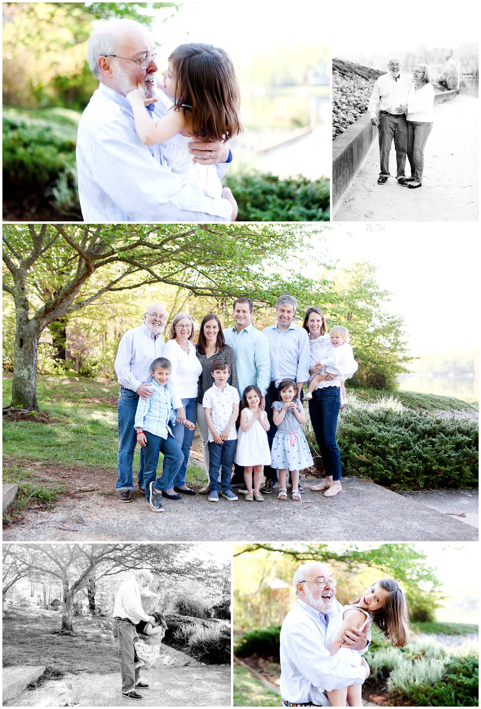 extended family grandparents cousins aunt uncle nephew niece portrait photography session lake beach spring love fun photographer charlottesville virginia