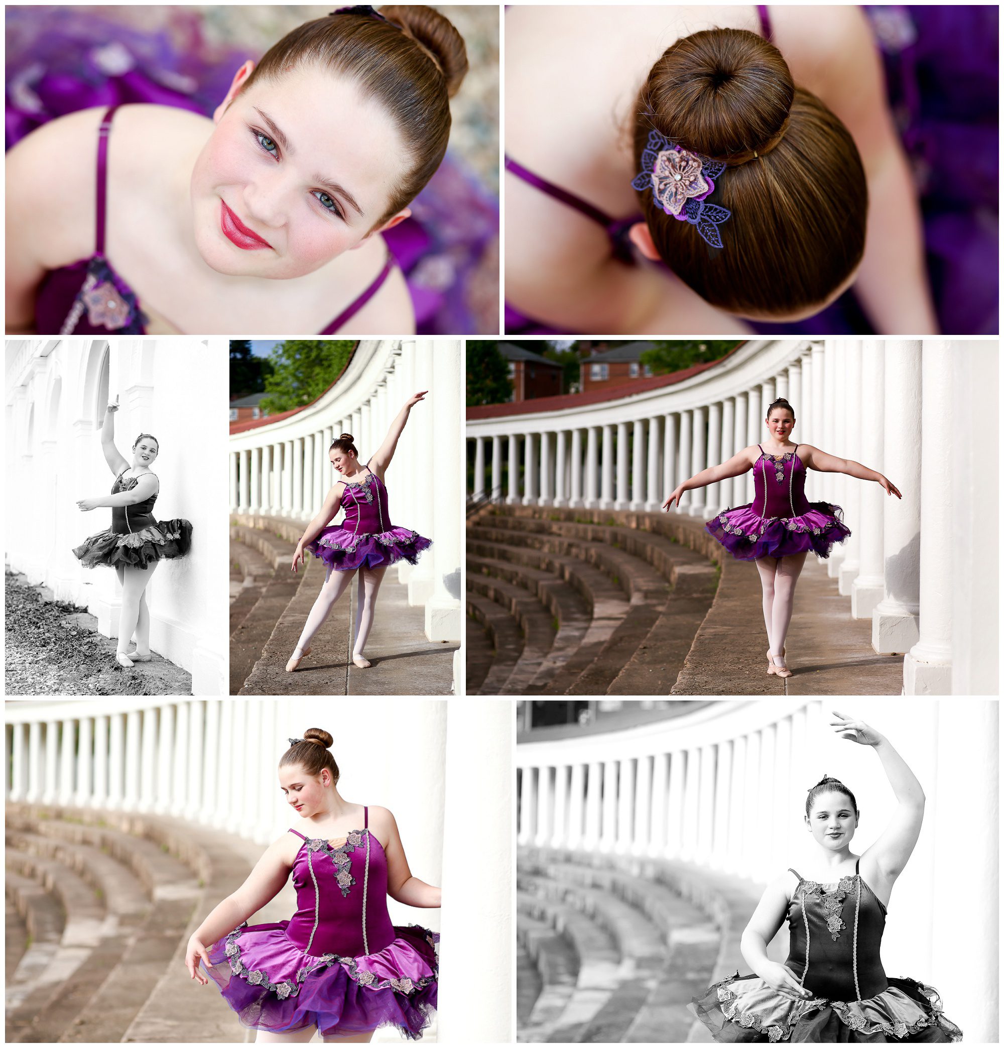 Fluvanna Ballerina Recital Costume Portraits Charlottesville Albemarle Dancer Dance Photographer Pictures Photoshoot Columns Tutu BSD Brushwood Teen Girl 