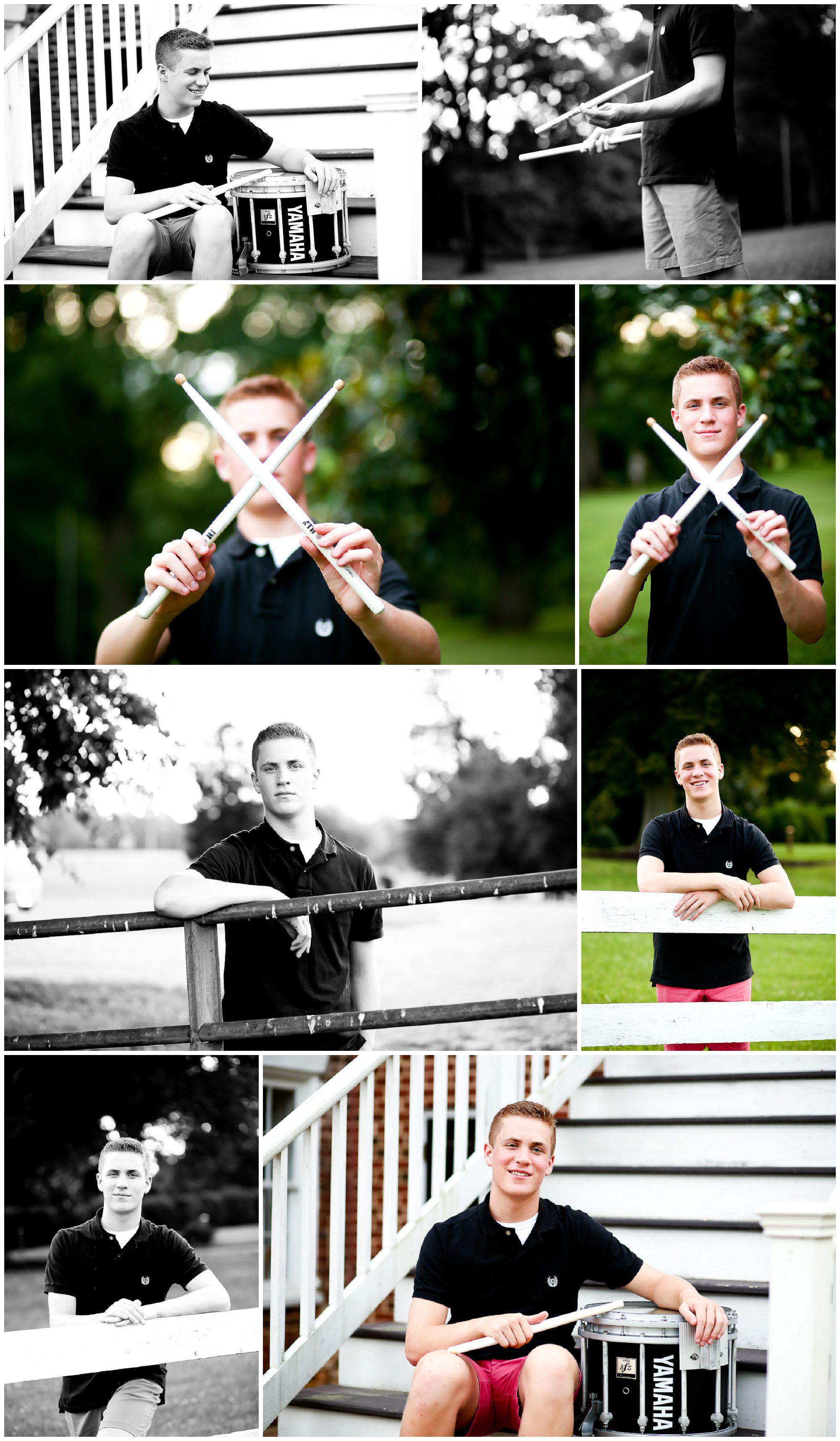Fluvanna County High School Marching Band Drummer Portraits FCHS Teenager Charlottesville Photographer Pictures Summer Cville Senior Photography