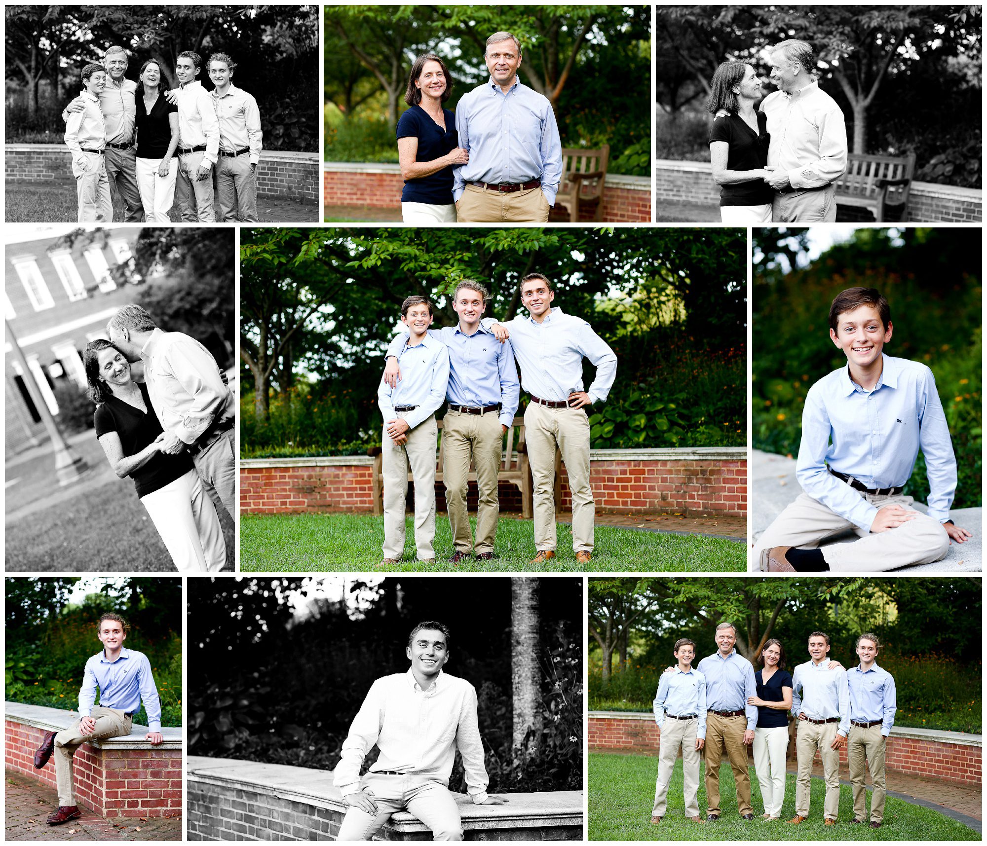 Charlottesville Family Summer Portraits Albemarle County Brothers graduate college senior darden uva virginia natural light brotherly love