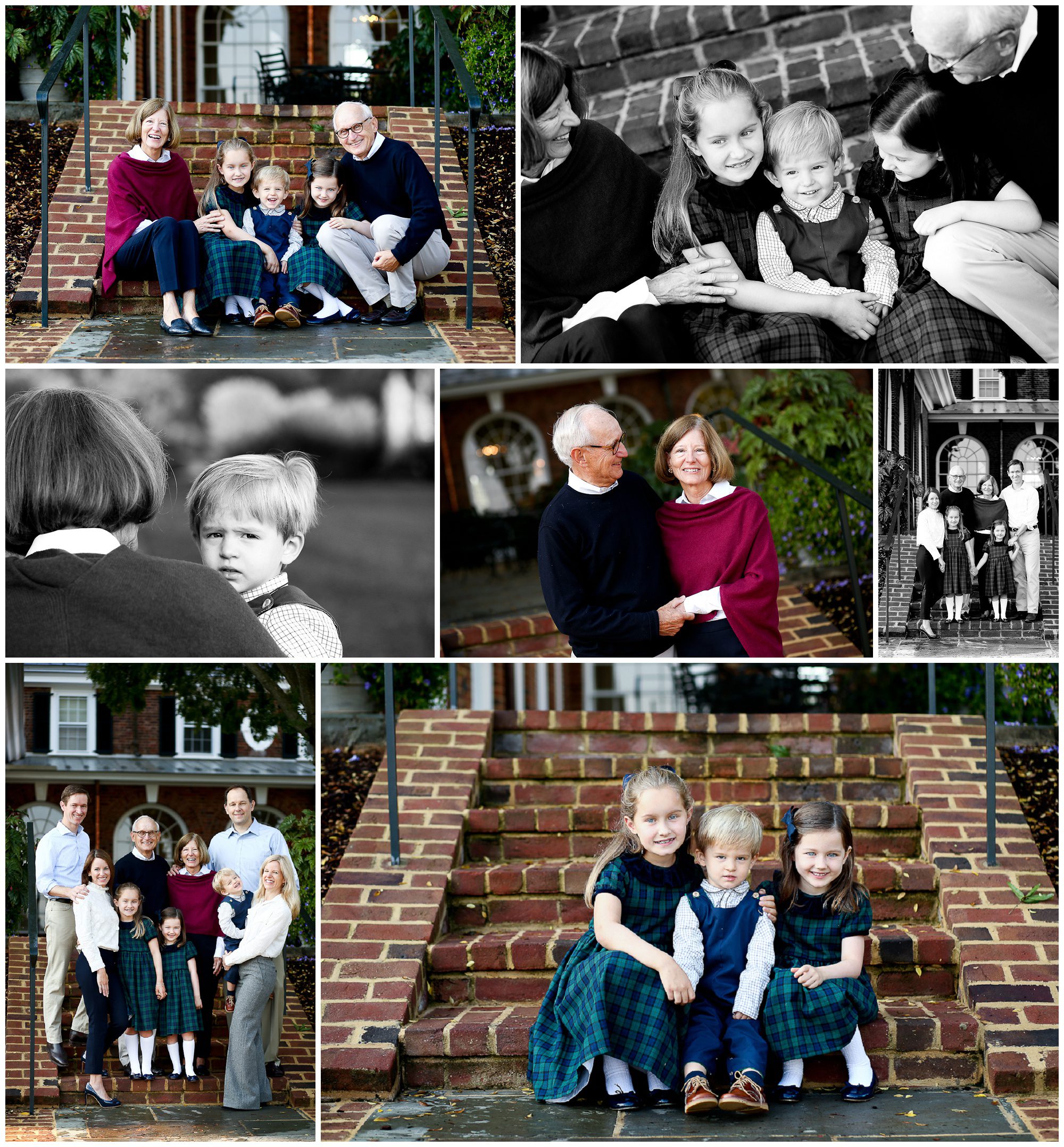 Richmond Extended Family Fall Portraits Charlottesville Farmington County Club  grandchildren grandparents generations photographer