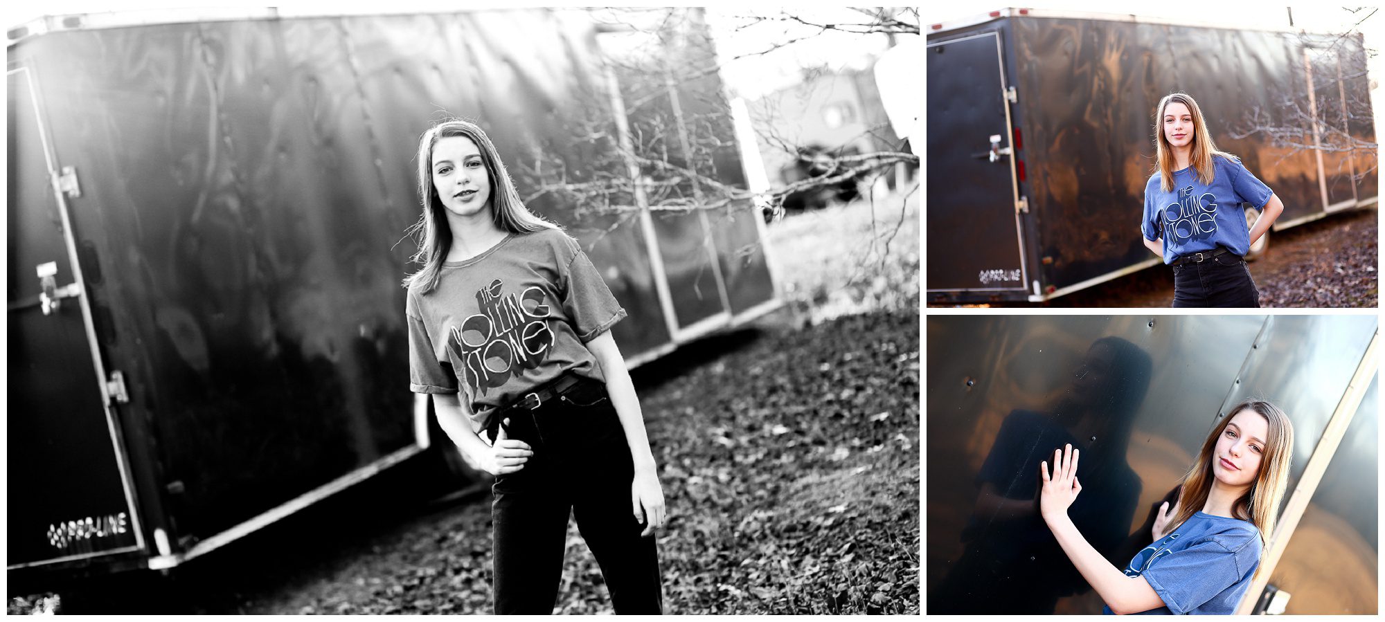 Winter Teen Girl Portrait Session in Fluvanna charlottesville photographer pictures cville photography teenager genz generation z classic rock