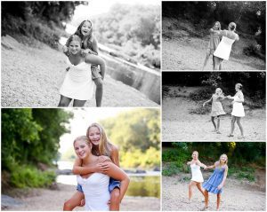 Lake Monticello Sister Summer Portraits in Fluvanna sisterhood photographer Charlottesville Pictures Cville Photography Virginia RIver Siblings Teen Tween