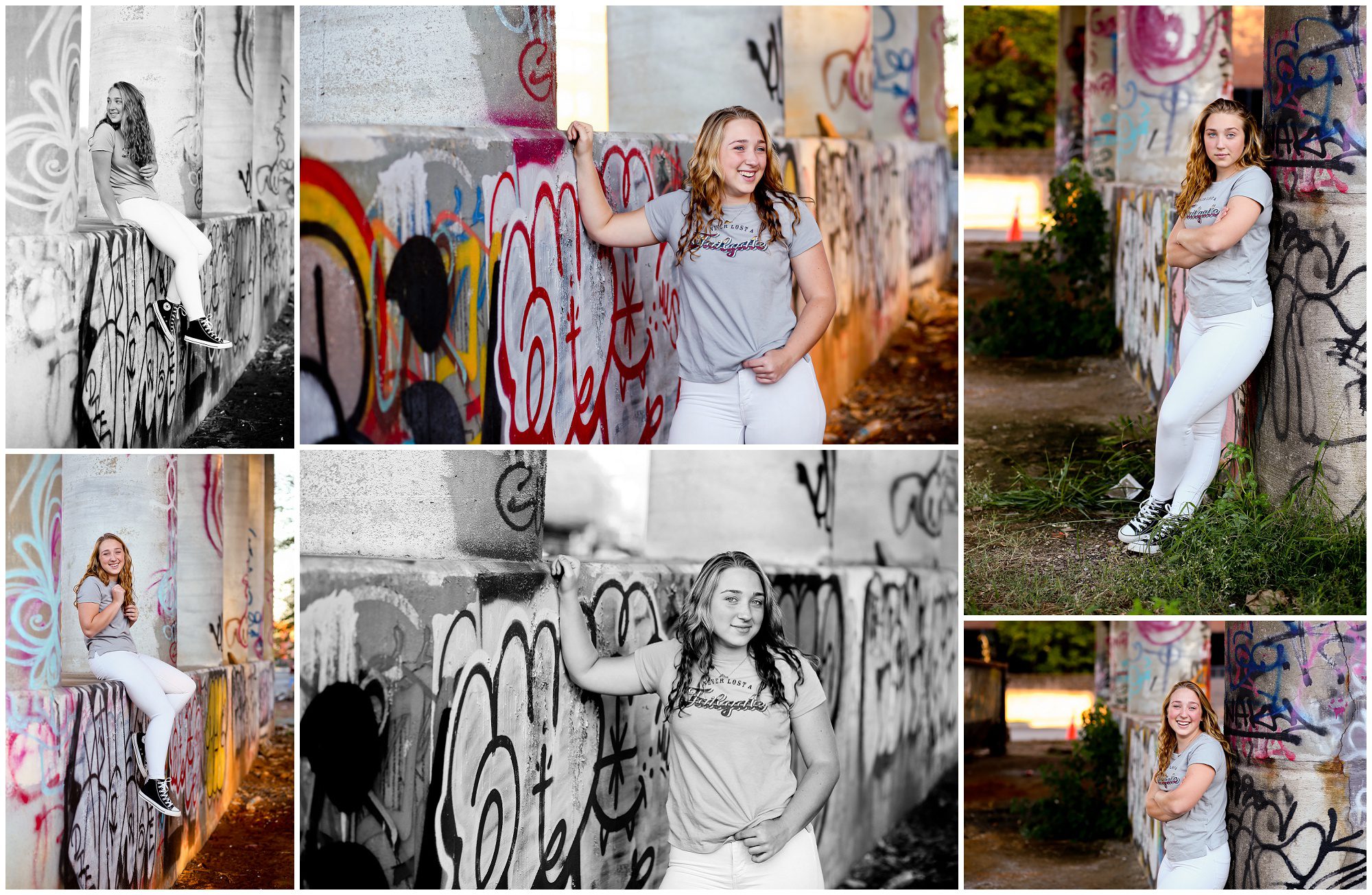 Fluvanna County High School Class of 2022 Senior Urban Portraits in Charlottesville FCHS photographer fchs22 photography graffiti parking garage moon cville