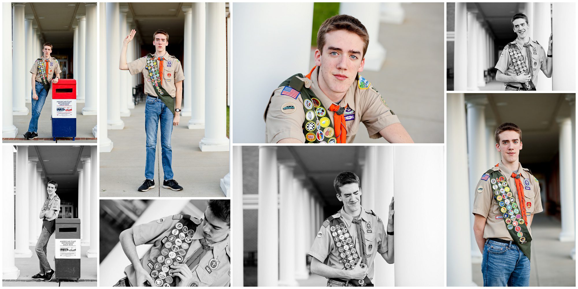 FCHS Class of 2022 Eagle Scout Senior Portraits in Fluvanna dog pet pup photographer pictures session high school graduate scouting puppy teen boy cville