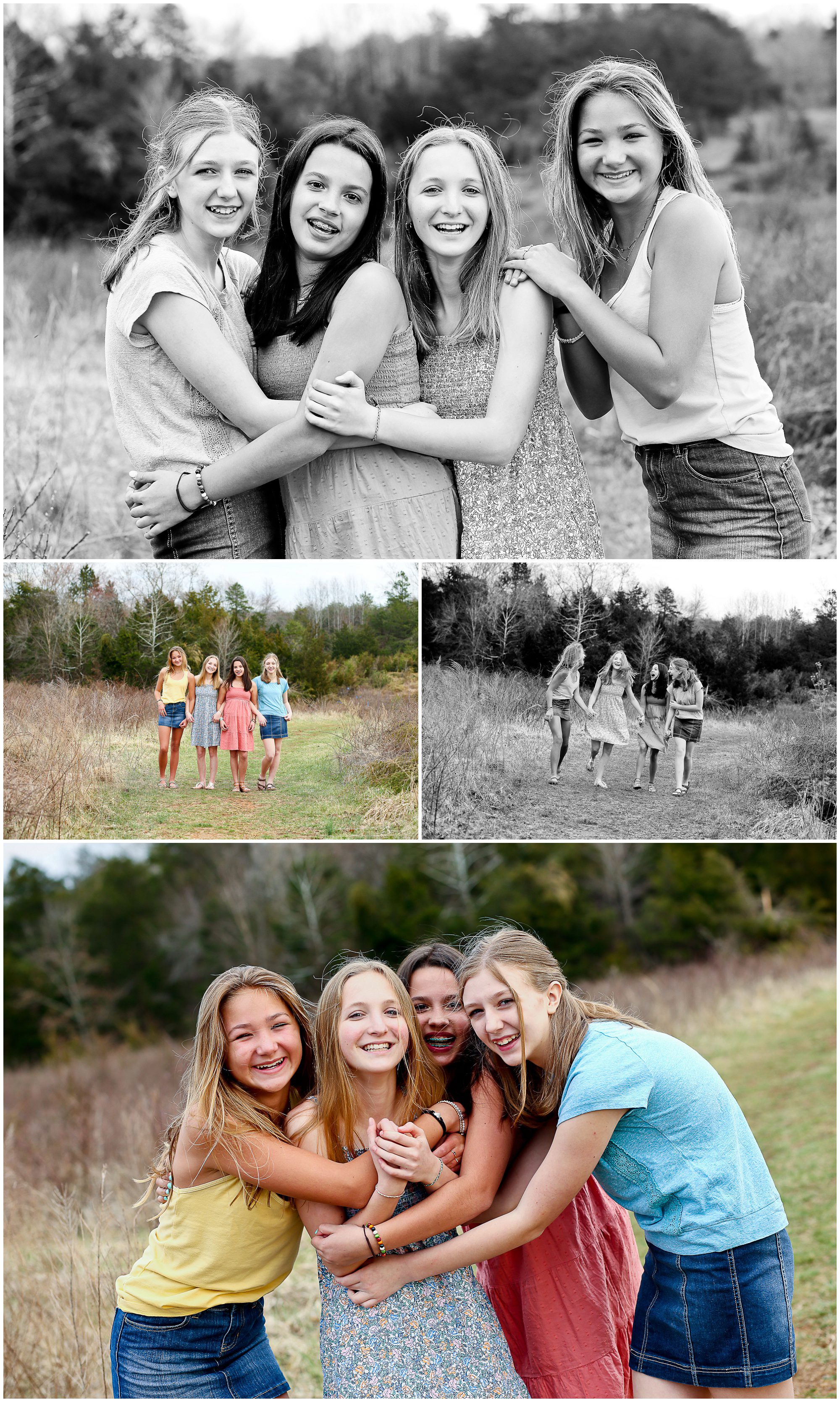 Friends Portraits for 13th Birthday in Fluvanna Teen Girls Friendship Lake Monticello Charlottesville Photoshoot Pictures Photographer