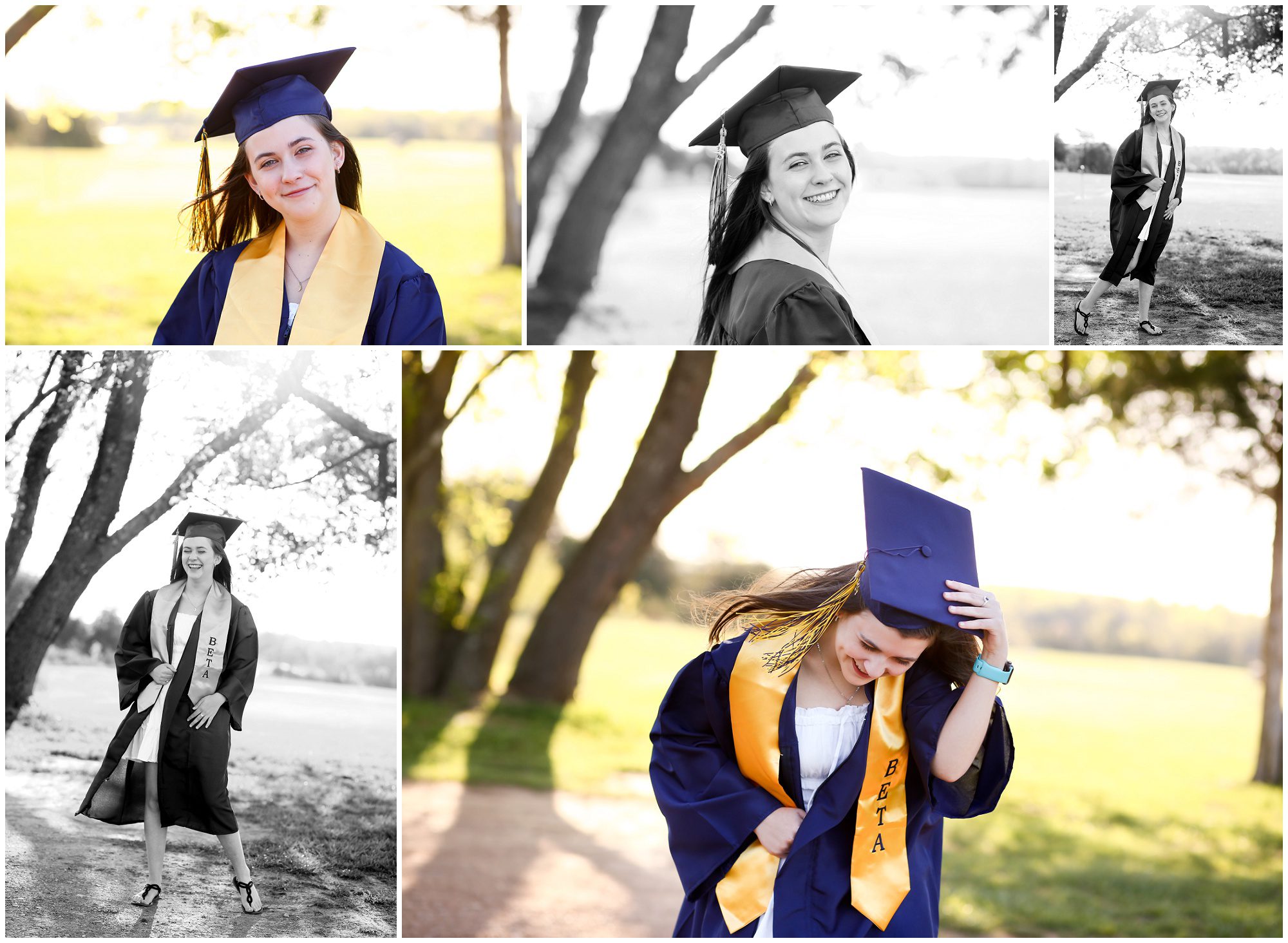 Fluvanna County High School Senior Cap and Gown Portraits FCHS Graduation teen girl graduate class of 2023 Photographer Charlottesville